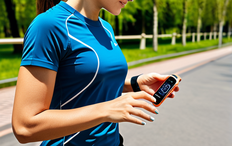 Smartwatch for Fitness Tracking**
"A fully clothed, active woman wearing a modern smartwatch, jogging in a park on a sunny day. The smartwatch displays fitness metrics. Appropriate attire, safe for work, family-friendly, perfect anatomy, natural pose, well-formed hands, professional photography, high quality, modest sportswear."
**