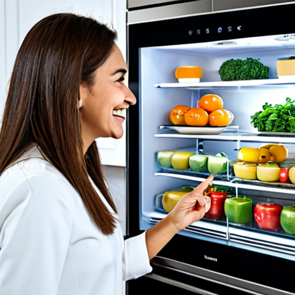 스마트홈에서의 냉장고 관리 시스템 구축 - Modern Kitchen Scene**
"A bright and modern Italian kitchen with a state-of-the-art smart refrigera...